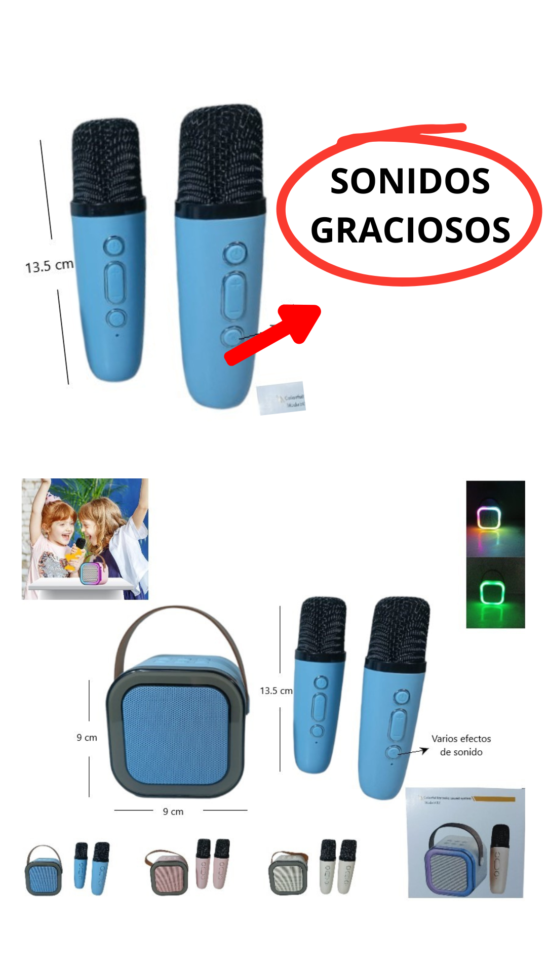 Parlante c/micrófono sonidos  k12